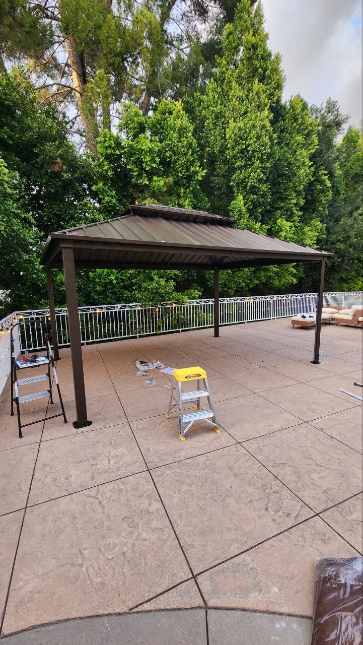 Gazebo assembly project. Aluminum gazebo from Amazon