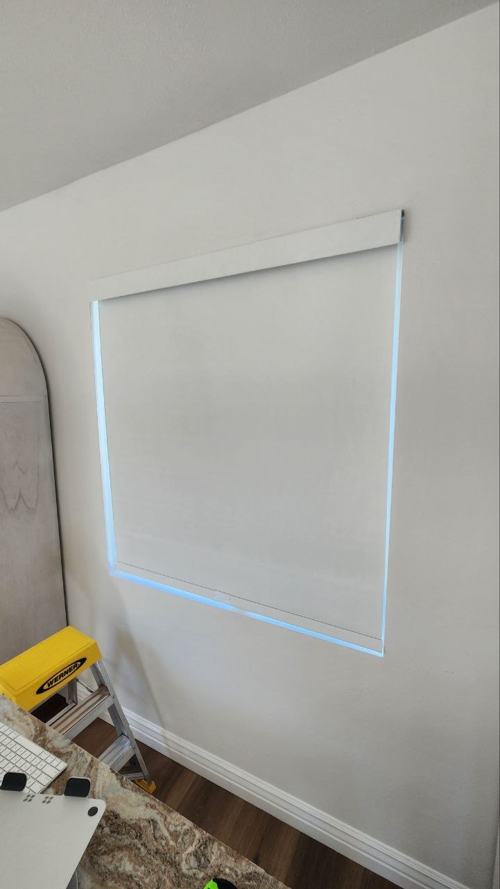 Roller window shades installed